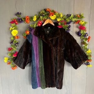 Gorgeous SIMON CHANG 3/4 length, kimono style mink coat